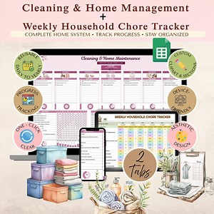 Cleaning Routine Template: Weekly Chore Tracker, Home Management Google Sheets - Etsy