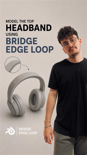 Let me show you how to finish your headphones in blender using bridge edge tool #blendertips #blendertricks