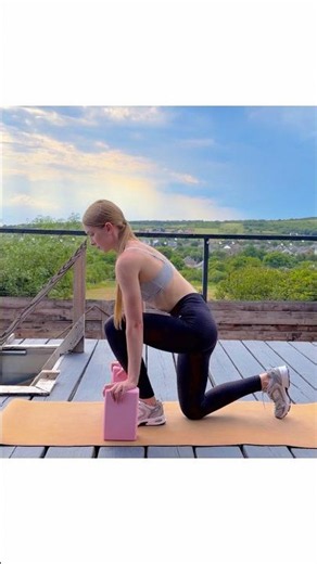 Dynamic-to-Static Pyramid Pose with Yoga Blocks