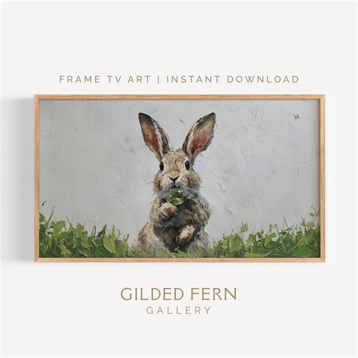 Bunny St Patricks Day Frame TV Art, Clover Spring Desktop Wallpaper (4K Digital Download) - Etsy