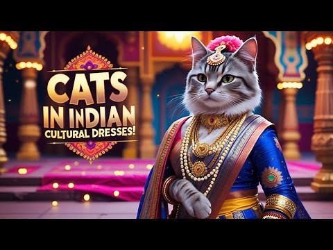 Cute Cats Wearing Traditional Indian Clothes