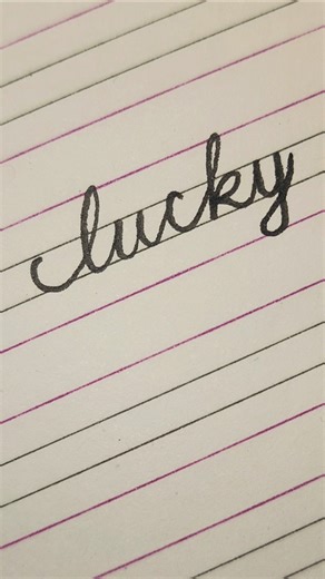 How to write lucky in cursive writing #handwriting #cursivewriting # #calligrphylearning #lettering