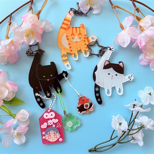 Cute Acrylic Cat Trinket Holder for Keychains, Keys, Charms, All Your Sillies! - Etsy