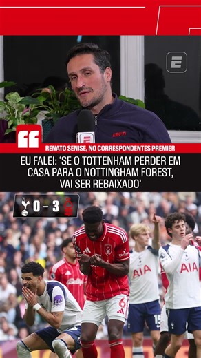 "RELEGATED" 😱 Renato Senise commented on Tottenham's situation in the Premier League.