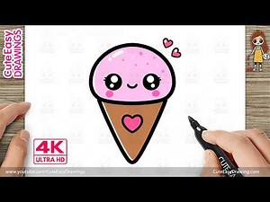 How to Draw a Cute Cone Ice Cream – Easy Step by Step Drawing for Kids