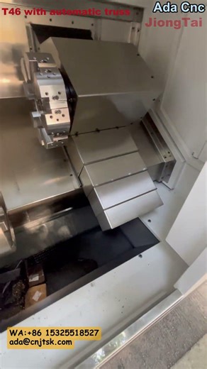 T46 slant-bed CNC lathe m with an indexing chuck and automatic truss #cnc #machine #factory #cncmill