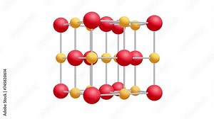 Crystal lattice molecule grid rotates on white. Sodium chloride rock salt. 4K FullHD and HD render footage animation