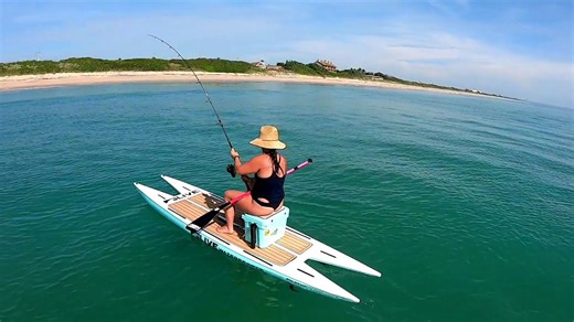 Paddle board fishing for powerful fish