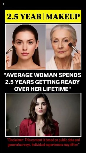 💄 The average woman spends around 2.5 years of her lifetime ?