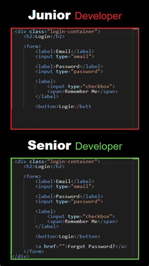 Junior Vs Senior Developer #programming #html #javascript #webdevelopment #html5 #webdesign #css3