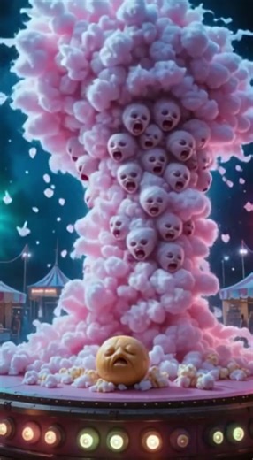 Cotton Candy Tornado Monster! #cottoncandyart #3d #horror #monster #shorts #3danimation #spooky