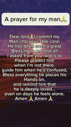 A prayer for my man