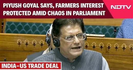 Chaos, Slogans In Parliament As Piyush Goyal Tries To Speak On India-US Trade Deal
