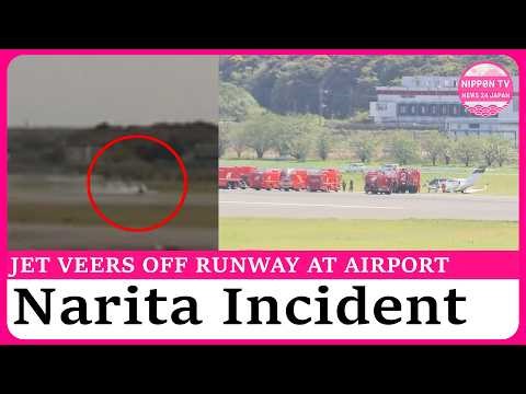 Jet veers off runway during landing at Narita Airport, disrupting commercial flights