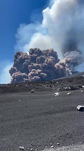 339K views · 2.6K reactions | Italy - June 2, 2025 Mount Etna has erupted in Sicily, spewing a huge column of smoke and ash into the sky above the Italian island. Footage shared on social media showed people running for their lives down the mountainside of Europe’s largest and most active volcano, as a thick column of smoke intensified above them. | Cyclone Of Rhodes | Facebook