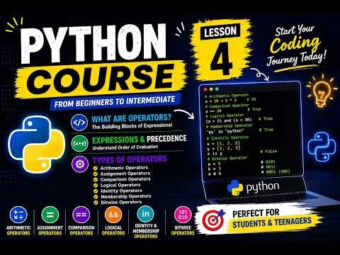 Python Operators & Expressions Explained Simply! 🐍 (Lecture 4)
