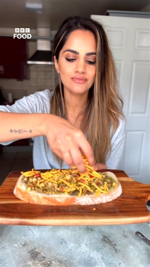 Have you ever tried Bombay mix in a sandwich? You MUST. @sanjana.feasts levels up the crisp sandwich. https://www.bbc.co.uk/food/recipes/chickpea_chaatwich_62026 | BBC Food