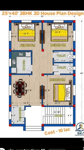 25 ✖️ 40 house house mapping house area best quality good design