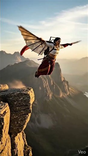 fearless Flight:A Graceful Cliff Glide into a perfect Landing.