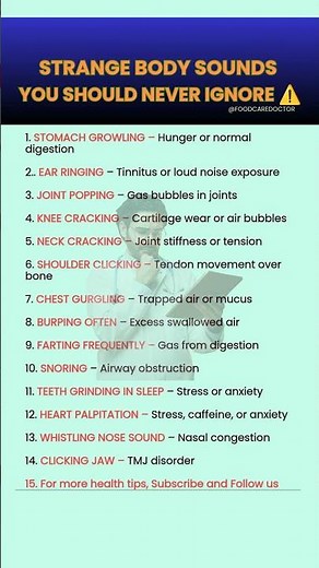 Strange Body Sounds You Should Never Ignore ⚠️ Doctor Explains