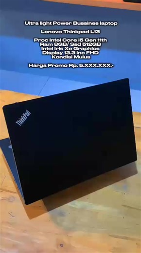 Ultra light Power Bussines laptop Lenovo Thinkpad L13 Proc Intel Core i5 Gen 11th Ram 8GB/ Ssd 512GB Intel Iris Xe Graphics Display 13.3 inc FHD Kondisi Mulus Harga Promo Rp. 5.XXX.XXX,- 📍 Klik X – Jl. Karya Wisata No. 149, Medan Johor 📲 WA: 0822-7758-4949 📸 IG: klikx_laptopsecond 🎵 TikTok: klikxlaptopsecond 📘 Facebook: Klikx Laptopsecond ➡️ Jangan buru-buru beli baru. Ke Klik X dulu aja! #KlikX #LaptopSecondMedan #PromoLaptopMedan #LaptopMurahMedan #LaptopKuliah