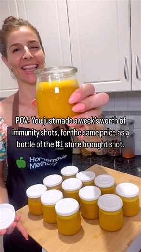 Anna Rakoczy on Instagram: "Comment 🌱 TURMERIC 🌱 and I will send you the full recipe. 🍋🍯🫚 At the Homemade Method, we want to show you that it’s easy, simple AND inexpensive to create powerful kitchen remedies at home. 🏡 👩‍🍳 💖 These turmeric shots contain no preservatives, no artificial colors and no added refined sugars. ❌ Instead they contain natural ingredients proven to soothe inflammation, boost immunity, give you glowing youthful skin and support gut health, so you can feel your be