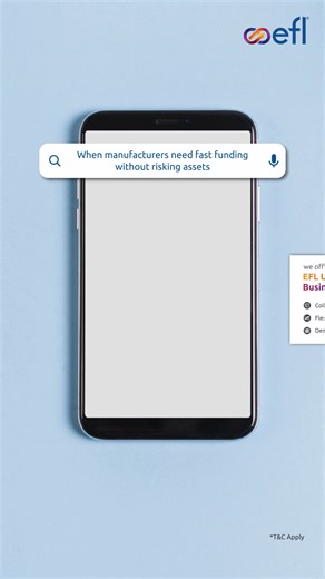 Growing your manufacturing business shouldn’t mean risking your assets! Get collateral-free access to funds at speed with our hassle-free EFL Unsecured Business Loans! ✅ 24-hour disbursal​* ✅ Minimal documentation ✅ Designed for small & medium manufacturers DM “Check Eligibility” and to explore more about our loan offering. Visit, electronicafinance.com/business-loan/unsecured-business-loan #EFLBusinessLoan #MSMEFinance #CollateralFreeLoan #QuickFunding #BusinessGrowth #EFLSupportsMSMEs | Electr
