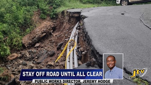 DANGER ALERT: Road Collapses At Windy Hill Tortola, Persons Urged To Use Alternative Routes - Public Works Director Mr. Jeremy Hodge | JTV Channel 55