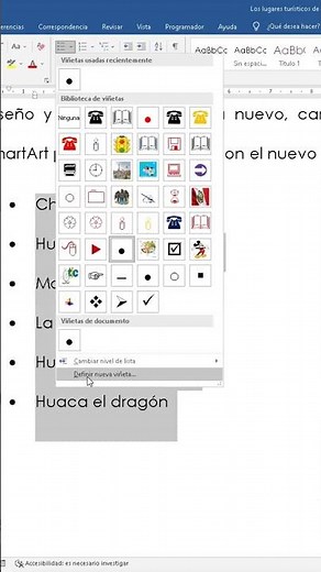 ¡Aprende a colocar Viñetas en Word fácil y rápido! #Shorts #tutorial #wordtips #tips