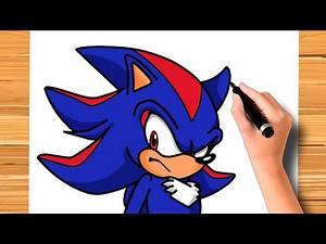 como desenhar shadic fusão do Sonic e shadow - how to draw sonic and shadow fusion shadic