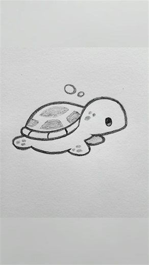 How to Draw a Cute Turtle (Kawaii)#easydrawing #kawaii #pencildrawing #رسم
