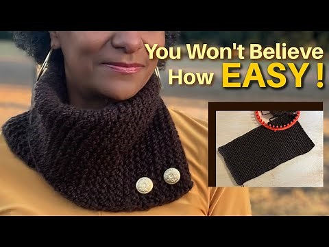 Beginner EASY LoOM Knit Scarf Cowl Pattern - Step by Step