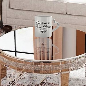 Custom Script Name Heart-shaped Mug | Personalized Text Ceramic Coffee Cup - Etsy