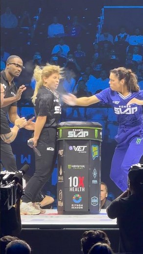 The top 2 women in Powerslap finally go at it 😳👋🏾 #powerslap #ufc #trending #viral #shorts