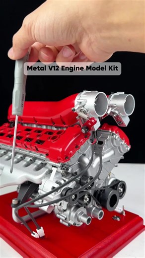 Metal V12 engine model kit #miniengine #EngineModel #v12 #DIYKits #engine