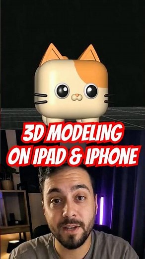 3D Modeling beginner tutorial: cube cat on iPad & iPhone! #shorts #3dmodeling #blender3d #3dart