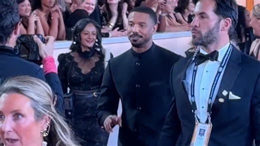 'Sinners' star Michael B. Jordan greets Kevin Frazier on Oscars carpet