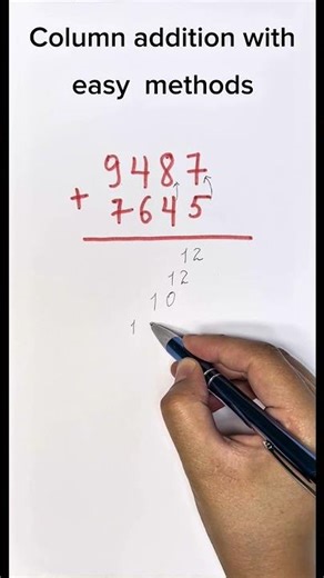 Column addition with easy methods ✨ #maths #rek #algebra #mentalmath #math tricks