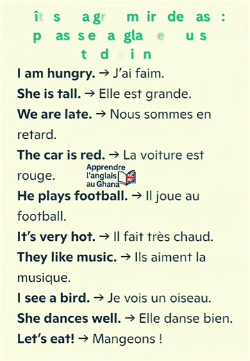 35K views · 440 reactions | Phrases simples en anglais et leur traduction en français : améliorez votre grammaire | Apprendre l'anglais au Ghana | Facebook