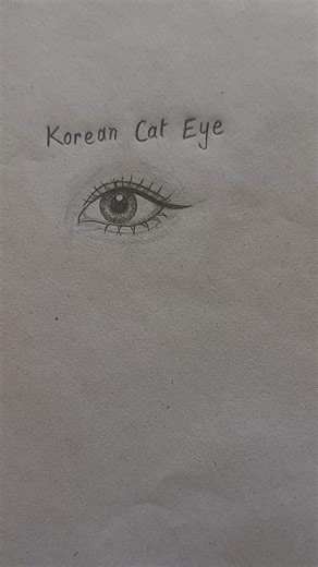 How to draw Korean Cat Eye Tutorial ✏️ #howtodraw #tutorial #drawing #eyes #shortfeeds #art