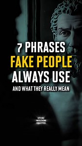 7 Phrases Fake People Always Use (And What They Really Mean) | Stoic Wisdom #stoicwisdomquotes #fakepeople #emotionalintelligence #selfrespect #toxicpeople #deepquotes #knowyourworth | Stoic Wisdom Quotes