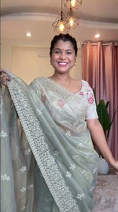 net saree vo bhi itni sundar #saree #net #handwork