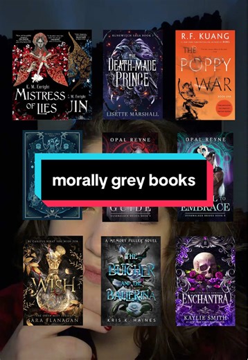 I love a tragic character where you can understand and emphasize (and are fucking devastated for them) without justifying questionable actions. True morally grey characters don’t pretend they’re the hero. 📚BOOKS MENTIONED📚 - The Age of Blood Series by K. M. Enright (Mistress of Lies | Lord of Ruin) - The Death-Made Prince by Lisette Marshall - The Poppy War by R. F. Kuang - A Wraith Beneath the Tides by Emilia Jae - Duskwalker Brides Series by Opal Reyne (A Soul To Guide | A Soul To Embrace) -