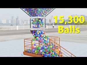 15,300 Bouncy Balls on the stairs | Blender Rigid body simulation【4K】