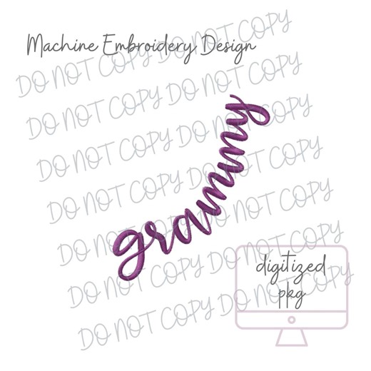 Grammy Neckline Embroidery Design - Machine Embroider - Digital File - Multiple Sizes - Etsy