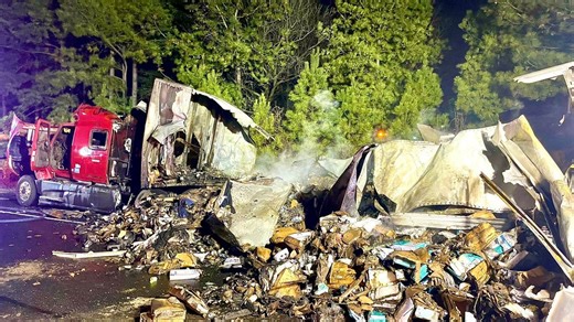 Massive tractor-trailer fire in Prince George's County causes traffic impacts, no injuries