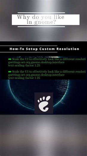 🐧 Gnome 🐧 How To Setup Custom Resolution 🐧 #Shorts #KGROSShorts #howToGnome