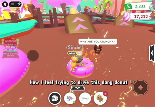 Struggling with the Driving Mechanics of the Donut in Adopt Me