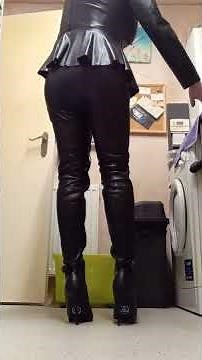 22/4/25 - Crotch high black leather front lace-up boots from MissGuided.