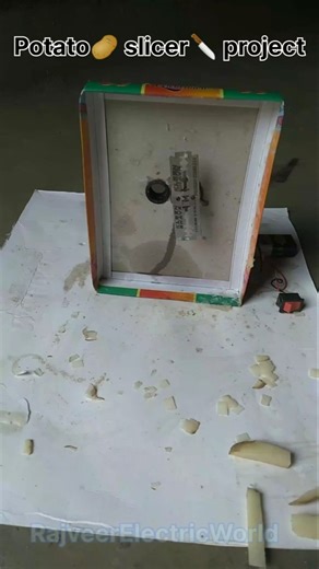 How to Make Potato Slicer Machine at Home |#dcmotor shorts #tech #experiment
